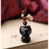 Pingente de Corrente para Celular Gato de Ébano Criativo Distinto Chaveiro de Sândalo Roxo Pingente de Bolsa Joia Fofa Chave