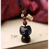 Pingente de Corrente para Celular Gato de Ébano Personalizado Criativo Chaveiro de Sândalo Roxo Pingente de Bolsa Joia Fofa Chave