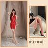 Noite Dourada Roupa Íntima Sexy Renda Vazada Sexy Cheongsam Tentação Abertura Cruzada Perspectiva Pijama Slim Fit Traje de Dormir