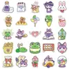50 adesivos coloridos originais de desenhos animados de animais pequenos pintados à mão fofos divertidos para crianças suit de cartão goo para material escolar versão Q diário DIY