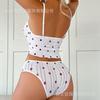 Fornecimento Exclusivo Transfronteiriço para Temu, Amazon e Aliexpress: Conjunto de Lingerie Camisola Bordada de Morango para Mulheres