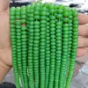 8 cuentas planas de rueda de 5 mm, color natural, no se decoloran, cuentas de vidrio multicolor, imitación de jade, barra de nieve, accesorios para pulseras DIY