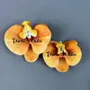 Cabeça de Flor de Orquídea Phalaenopsis Artificial, Textura de Película Impressa em 3D, Buquê Exquisito para Decoração de Casamento e Lembrança