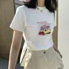 Camiseta Blanca de Hombro Recto Manga Corta para Mujer, Nuevo Estilo Verano 2026, Top Estudiante Ajustado, Único y Elegante
