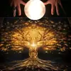Mantel de Tarot Paño Esterilla Árbol de la Vida Serie Loto Terciopelo Cubierta para Mesa y Silla