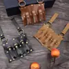 Estuche de Cuero para Guardar Tres Botellas de Pociones, Estuche para Botellas de Cosplay para Colgar en la Cintura, Estuche de Cuero para Botellas de Vidrio con Corcho para Festivales