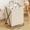 Cesto de roupa suja com tampa, cesto de armazenamento de roupa suja dobrável, cesto de lavanderia para banheiro, cesto de armazenamento de roupas para banheiro de grande capacidade