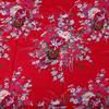 Tela de lino y algodón de estilo chino con estampado de peonías rojas festivas para mujer, tela para cortina, cojín, cheongsam, para decoración del hogar