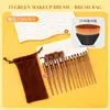 Set de Brochas de Maquillaje Sijiqing de 13 Piezas Transfronterizo Brocha Portátil para Rubor Brocha para Sombras de Ojos Juego Completo de Herramientas de Belleza Fábrica