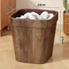 Sala de Estar Quarto Sala de Chá Estilo Retrô Cesto de Papel Criativo Lixeira Doméstica Novo Modelo Estilo Chinês Madeira Falsa Sem Tampa Grande Capacidade