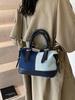 Bolso Individual Exterior de Mezclilla para Mujer 2025 Nueva Moda Casual Versátil Bolso de Mano Color de Contraste Moda Bolso de Hombro Cruzado