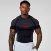 Camiseta de Fitness Cross-Border YOUNGAL Ajustada Masculina Top Esportivo para Treino Secagem Rápida Alta Elasticidade GYMSHARK