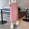 Falda midi de línea A de cintura alta para tallas grandes, ideal para cuerpos tipo pera, adelgazante y versátil