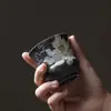 Taza maestra Ino Kikisho pintada a mano con diseño de loto y campana, Taza de té pastel de gres bajo vidriado estilo chino creativo, Taza de degustación para juego de té Kung Fu