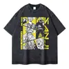 Camisetas de Shanks Vintage Lavadas Camiseta de Anime One Piece Overs