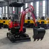 Mini Escavadeira Retroescavadeira de 1,8 Ton Construção Urbana Agrícola Esteira Mini Valeteira Escavadeira Haituo
