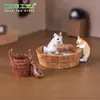 Miniaturas de sereia e gatinho para paisagens em miniatura, brinquedos de banho, decorações DIY para casas de boneca, enfeites de pendurar e pequenas peças decorativas