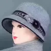Gorro de Lana Tejido de Invierno para Mujeres de Mediana Edad y Mayores, Gorro de Algodón Grueso con Felpa para Protección contra el Frío, Cálido, para Abuela