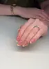 Unhas Postiças Xiaohongshu Verão Dopamina Francesa Morango Vermelho Bolinhas Doces Energéticas Pontas de Unha Prontas Envio Direto da Fábrica