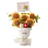 Regalo para el Día del Maestro para Maestra: Ramo de Girasoles Tejido a Mano Terminado con un Toque de Lujo, Arreglo Floral Eterno, Decoración de Planta en Maceta