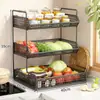 Estante de Almacenamiento de Cesta para Verduras en Encimera de Cocina para Almacenamiento de Verduras Cesta para Frutas Verduras Cebolletas Jengibre Ajo Plato de Almacenamiento Artefacto de Almacenamiento y Organización