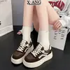 Zapatos de Cuero Genuino con Suela Gruesa de 5 cm para Mujer Otoño/Invierno 2026 Nuevos Zapatos Versátiles Zapatos Deportivos Casuales para Mujer Zapatos Blancos