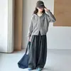 Conjunto de Suéter con Capucha y Cardigan de Moda Otoñal para Niñas, Pantalones de Pierna Ancha a Cuadros Estilo Coreano Casual para Niñas Mayores