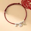 Nalan Pulseira de Prata S925 Cavalo de Balanço Moeda de Cobre Fio Vermelho Estilo Chinês Artístico Retrô Pulseira com Fio de Puxar Lingote S8559