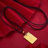 Pingente de Marca Wushi de Ouro Areia Vietnamita de Alta Qualidade, Herança de Método Antigo, Marca Quadrada de Nuvem Auspiciosa, Pingente de Marca Sem Palavras, Alta Retenção de Cor para Homens e Mulheres