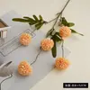 Ramo Único com 5 Cabeças de Bolas de Dente-de-Leão em Cores de Outono, Crisântemo e Flores Artificiais para Decoração de Casa e Casamento, Flores Artificiais de Alto Padrão