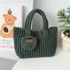Bolso de Mano, Bolso de Axila, Bolso de Hilo de Algodón para Mujer, Estilo Nuevo Retro Casual, Bolso de Hombro de Paja para Teléfono Móvil, Bolso Tejido Hecho a Mano Coreano