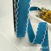 Fita de cetim dupla face com borda ondulada e acabamento branco, fita de tecido para acessórios de cabelo DIY, laços, roupas, caixas de presente e embalagens florais