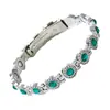 Pulseira Magnética Popular Europeia e Americana Transfronteiriça, Coração de Pêssego Fashion e Luxuoso Cheio de Diamantes, Pulseira Magnética de Liga de Uma Fileira para Casal