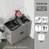 Gabinete de fregadero de acero inoxidable para cocina, fregadero integrado, gabinete de fregadero simple para el hogar, gabinete de fregadero de un o dos tazones