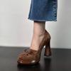 Zapatos Mary Jane Nuevos 2025 Estilo Princesa para Mujer Adelgazantes Estilo Chino Lazo Tacones Altos Primavera Tacones Gruesos