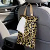 Bolsa de Pañuelos para Coche con Estampado de Leopardo Personalizada, Caja de Pañuelos Colgante para Coche, Bolsa de Pañuelos Colgante Creativa para Mujeres en el Coche