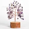 Árbol de Cristal Natural Grava Madera Maciza Adornos Árbol de Cristal Hogar Creativo Oficina Decoración Artesanías Color Modelado Base