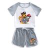 Wangwang Team roupas infantis de manga curta terno roupas de verão das crianças meninas novos meninos shorts casuais de duas peças conjunto cross-border atacado