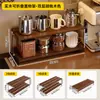 Portavasos de madera maciza, plegable, para escritorio, para guardar tazas de agua, té, café, organizador para exteriores, aparador