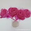Ventas directas del fabricante de origen: Pluma Artesanal de Pluma de Rosa con Borde Envuelto en PU con Hilo, Regalo de San Valentín, Bolígrafo Promocional