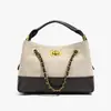 Bolsa Tote Color Block Retrô Yue Zi Feminina 2026 Nova Moda Versátil Grande Capacidade Padrão Diamante Bolsa de Ombro