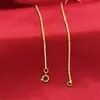 Cadena de Ola de Agua Chapada en Oro Vietnamita, Cadena Lisa, Collar para Mujer, Cadena Hueso de Serpiente, Cadena de Caja Chapada en Oro de Latón, Cadena Chopard, Apilable