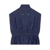 Ropa de Mujer al por Mayor Transfronteriza Estilo Europeo y Americano Verano Nuevo Color Sólido Cintura Elástica Adelgazante Top + Pantalones Largos Casuales Conjunto