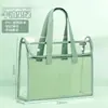 Bolsa Tote Impermeable de PVC Transparente para Exámenes Estudiantiles, Bolsa de Doble Capa para Clases de Arte, Bolsa de Gran Capacidad para Transportar Libros