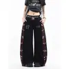 Pantalones de moda de comercio exterior y2k para chica popular, pierna ancha ajustada, pantalones apilados de personalidad para mujer, Amazon, sueltos, versátiles, casuales
