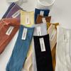 Calcetines de Media Caña para Mujer de Color Sólido, Calcetines de Algodón, Calcetines Apilados Estilo Coreano, Nuevos Calcetines de Seda Helada Negros de Primavera y Verano, Estilo Versátil