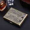Guipai Gp9029 Bronce Flor Condensada Multifuncional Pitillera Encendedor de Cigarrillos con Encendedor Recargable USB 20 Piezas Venta al por Mayor