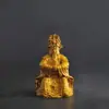 Estatueta dourada de latão, um ornamento portátil de cobre maciço, estatueta de dragão de bolso, estatueta dos Cinco Senhores, decoração de carro ou entrada