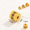 Cobre Incrustado com Diamantes Coloridos, Gaxeta Espaçadora de Corte Reto, Estilo Chinês Ouro Antigo Areia Contas Espaçadoras para Pulseira DIY Acessórios para Pulseira de Cristal