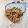 Goma para el pelo con lazo y estampado de leopardo retro para mujer, estilo coreano, ligera y esponjosa, versátil para el uso diario, liga para el pelo, accesorio para el pelo